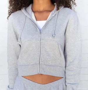 Brandy Melville Crystal‎ Hoodie Gray Full Zip thumbnail 1