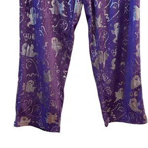 Celebration Women's L Purple Halloween‎ Ghost Print Sweatpants thumbnail 2