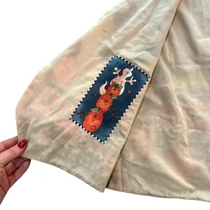 VINTAGE Women's Halloween Haunted House Reversible Quilted Handmade Vest Size XL thumbnail 2