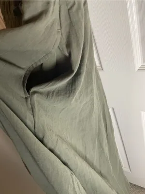 American Eagle Smocked Midi Dress in Olive Green – Size Small thumbnail 4