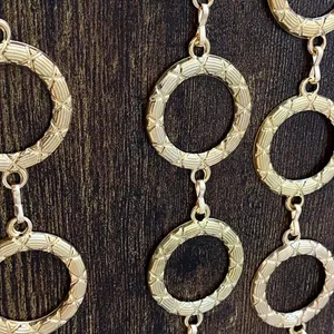 Gold Y2K Textured Open Ring Waist Chain Belt, Fits 28-46 Inches, X7GA1358 thumbnail 7
