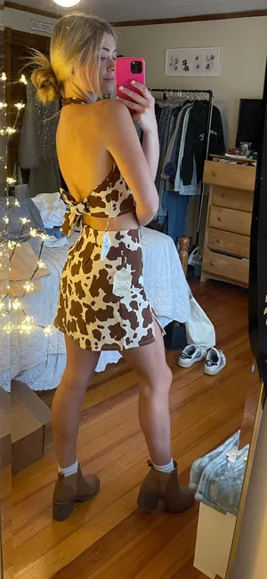 Altar'd State NWT Cowprint Skirt thumbnail 4