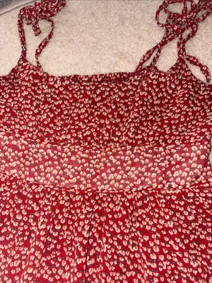 Princess Polly Rust Red Floral Tie-Strap Mini Dress thumbnail 4