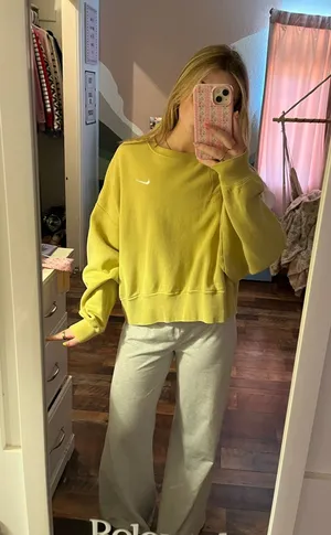 nike crop crewneck green thumbnail 1