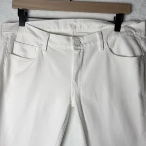 7 For All Mankind White Straight Leg Jeans Women’s Size 32 Stretch Denim thumbnail 3