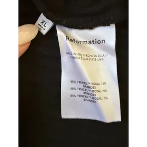 Reformation Black Ribbed Long Sleeve Top XL Stretch Jersey Tencel Modal Crewneck thumbnail 5