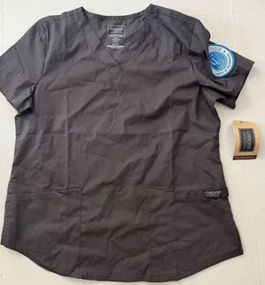 Casa Loma College NWT Scrubs Top Cherokee Workwear WW665‎ PWT Pewter Sz Medium thumbnail 1