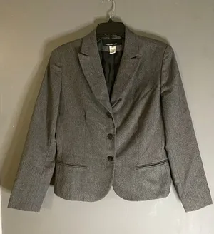 Jones New York Vintage Grey 3 Button Wool Blazer Size 10 thumbnail 1