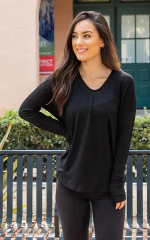 NWT Lightweight Long Sleeve Sweater Black Everyday Layer Size Large thumbnail 1