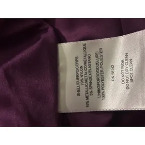 London Times Womens Plum Purple Metallic Shimmer Side Drape Cocktail Dress 16 thumbnail 7