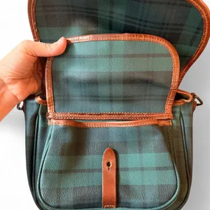 Vintage Polo Ralph Lauren Black Watch Tartan Crossbody Saddle Bag Double Flap thumbnail 5