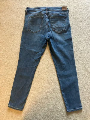 American Eagle Outfitters Women's Skinny Jeans - Medium Blue Wash size 12 SHORT thumbnail 2