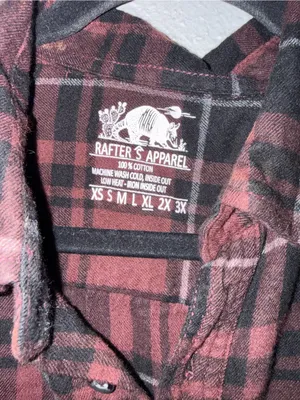 Boho Plaid Dip-Dye Rafters Apparel Shirt Red Black Ombre Flannel thumbnail 5