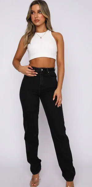 White Fox Who’s That Girl Straight Black Jean thumbnail 1