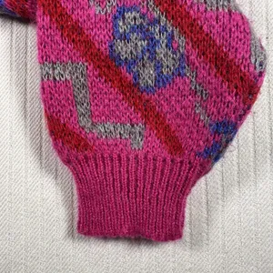 TOGETHER Women’s Small Vintage Style Pink Geometric Knit Sweater thumbnail 10