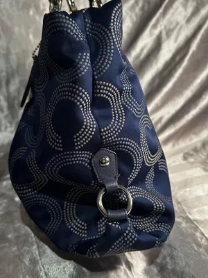 Vintage Y2K Coach Signature Blue Ashley Dot Optic Shoulder Bag thumbnail 4