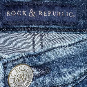 Rock & Republic Berlin Jeans‎ Size 14 Distressed Embellished Birds Skinny Blue thumbnail 7