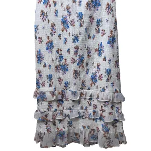 Abercrombie & Fitch Smocked Puff Sleeve Midi Dress Floral Coquette Cottagecore L thumbnail 8