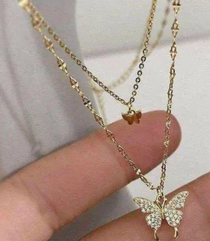 Gold Plated Butterfly Necklace thumbnail 1