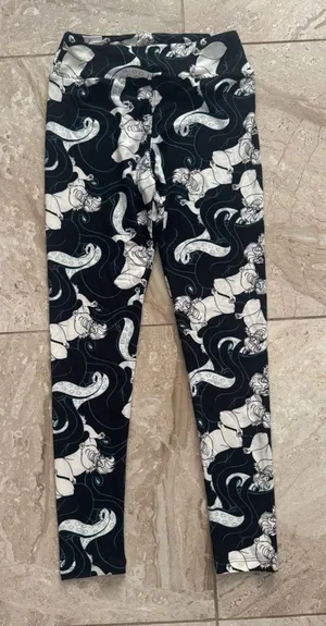 Lularoe One size the little mermaid Ursula and tentacles blue leggings no fading thumbnail 1