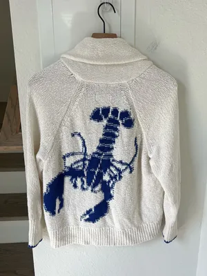 Anthropologie Maeve Lobster Cardigan Sweater in White thumbnail 4