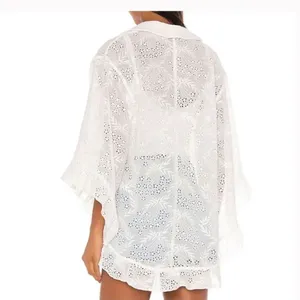 Majorelle Faria Kimono in White embroidery Large thumbnail 2