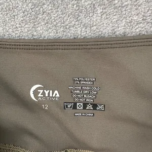Zyia Active Cropped Leggings Women's 12 Olive Green Floral Print Gym Workout thumbnail 6
