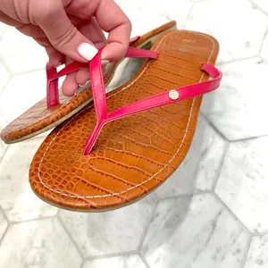 IMAN Pink and Tan‎ Flip Flop Sandals Size 8.5 Casual thumbnail 6