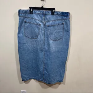 NWT Abercrombie & Fitch blue Denim Skirt midi size 34 US 18 plus size thumbnail 9