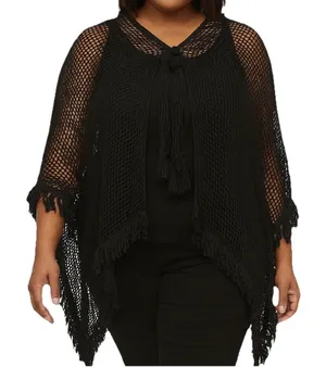 Lulus Clothing Co Crochet Fairy Goth Witchy Shawl Wrap thumbnail 1
