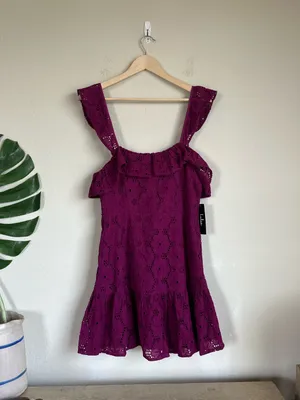 NWT Lulus Biscay Eyelet Ruffle Dress thumbnail 2