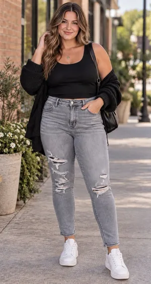 American Eagle Women's High Rise Distressed Skinny Jeans Gray Size 14 Short thumbnail 1