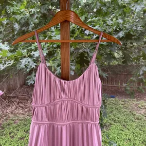 ASOS Design Women's Satin Pleated Maxi Dress Dark Rose Pink Size 8 thumbnail 3