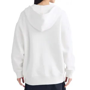 NWT Everlane Luxe Fleece Oversized Full Zip Hoodie Sweatshirt Bone Womens Large thumbnail 3