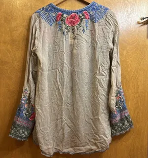 “Millie” Blouse. *sold out in stores* $260 MSRP. Wheat Color. NWT thumbnail 9