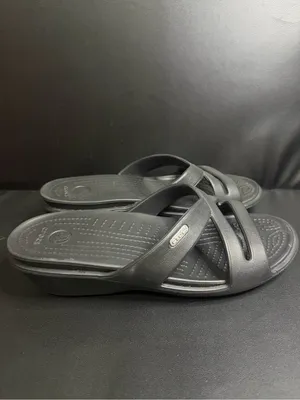 Crocs Black Criss Cross Sandals thumbnail 3