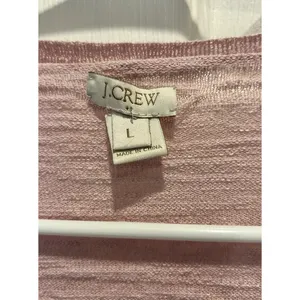 J.Crew‎ Womens Pink Linen Blend V-Neck Button Front Cardigan Sweater L Vacation thumbnail 2