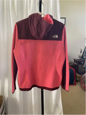 Women's The North Face Fleece Jacket Medium Pink Burgundy thumbnail 2