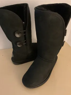 ENU Australia women black suede sheepskin tall classic boots US 7 thumbnail 7