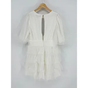 Lulus‎ Symphony of Love White Dotted Tulle Tiered Mini Dress XL Bridal Shower thumbnail 4