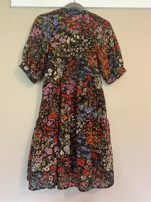 ANTHROPOLOGIE Maeve Melinda Tiered Tunic Dress XS 18.5” p2p Black Multi EUC thumbnail 8