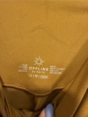 High-Waist‎ Mustard Aerie crossover Leggings thumbnail 2