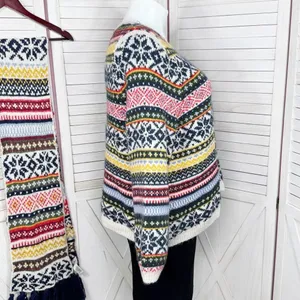 Old Navy Fair Isle Chunky Knit Sweater & Scarf White Multicolor‎ XXL thumbnail 5