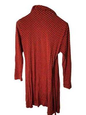 Diane Von Furstenberg silk wrap dress all-over heart print women's size large thumbnail 4