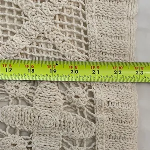 Solitaire Ivory Floral Cotton Crochet Button Front Cardigan Womens Size Large thumbnail 8