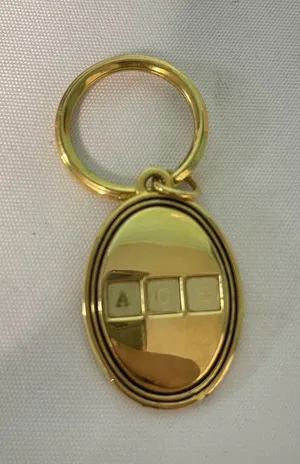 Vintage‎ A.C.E Letters Initials Gold Keychain Key Ring thumbnail 1