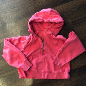 Lululemon scuba oversized half zip hoodie pink cropped pullover Xs/S thumbnail 1