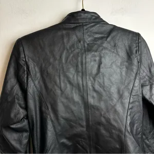 IMAN Genuine Leather Zip Jacket Sz XS Womens Fur Moto thumbnail 14