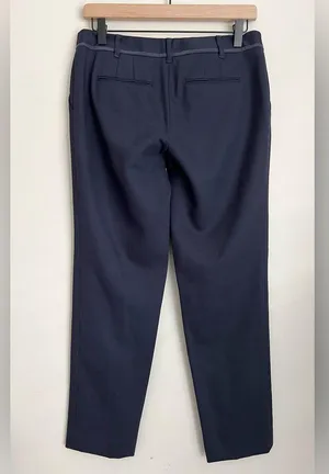 Tory Burch Marina Wool Tapered Ankle Trousers in Navy Blue 2 thumbnail 4