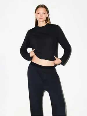 NWT Skims boyfriend loose relaxed fit straight leg pants size small in onyx thumbnail 2